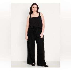 Old Navy Black Wide Leg Linen Pants
